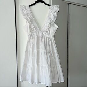 Abercrombie NWT S white Ruffle Tiered Mini Dress